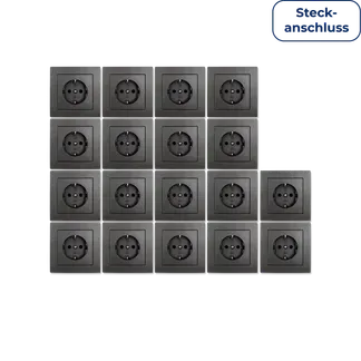 Schutzkontakt-Steckdose McPower “Flair“ Steckanschluss, 18er-Pack, inkl. Rahmen Schutzkontakt-Steckdose McPower “Flair“ Steckanschluss, 18er-Pack, inkl. Rahmen