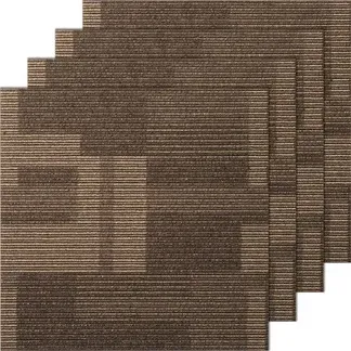 VEVOR Teppichfliesen, 610 x 610 mm, Teppichboden mit angebrachter Polsterung, weich gepolsterte Teppichfliesen, einfache DIY-Installation für Schlafzimmer und Wohnzimmer (24 Stk., gemischtes Braun) VEVOR Teppichfliesen, 610 x 610 mm, Teppichboden mit angebrachter Polsterung, weich gepolsterte Teppichfliesen, einfache DIY-Installation für Schlafzimmer und Wohnzimmer (24 Stk., gemischtes Braun)