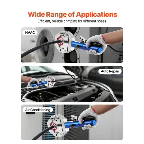 VEVOR Hydraulische Presszange, Hydra-Crimpzange, Klimaanlagen-Schlauchpresse-Set mit 7 Snap-On-Einsätzen, Schlauch-Crimpwerkzeug für Kfz- & Klimaanlagenreparaturen – inkl. Koffer – Bild 5