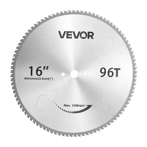VEVOR Sägeblatt 406,4 mm 96 Zähne Cermet-beschichtet Kalttrennsägeblatt, Kompatibel mit Kappsägen, 4000 Schnitte, Schneiden Glatter Oberflächen ohne Grate, Geräuschreduzierung, Wärmeableitungslöcher – Bild 10
