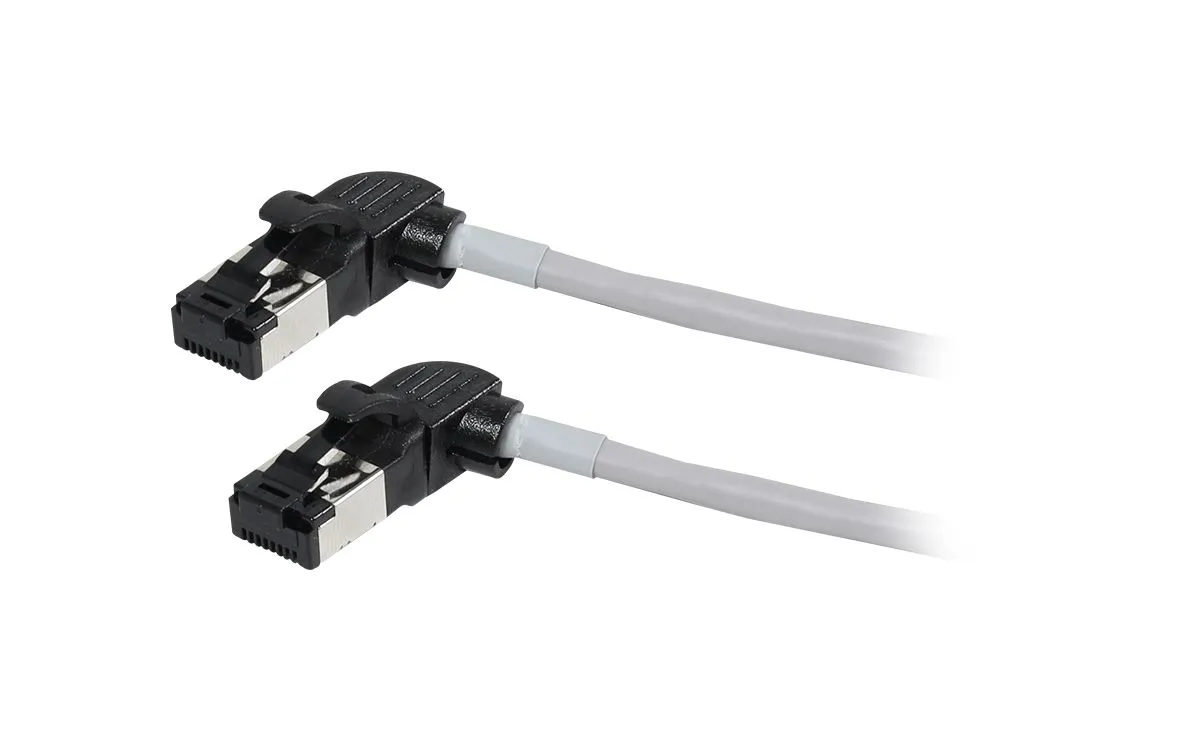 Patchkabel RJ45, CAT6A 500Mhz, 0.25m, grau, S/FTP, slimline rund d=4,5mm, TPE/LSZH(Superflex), AWG28, mit CAT7 Rohk., drehbarer Stecker, Synergy21 – Bild 4