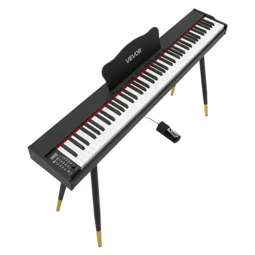 VEVOR Digitalpiano 88 Halbgewichtete Tasten Standardgröße E-Piano Schwarz für Anfänger, 600 Klangfarben, 600 Rhythmen, USB, MIDI, Audioausgang, Kopfhörerbuchse, Sustain-Pedal und HiFi-Lautsprechern – Bild 9