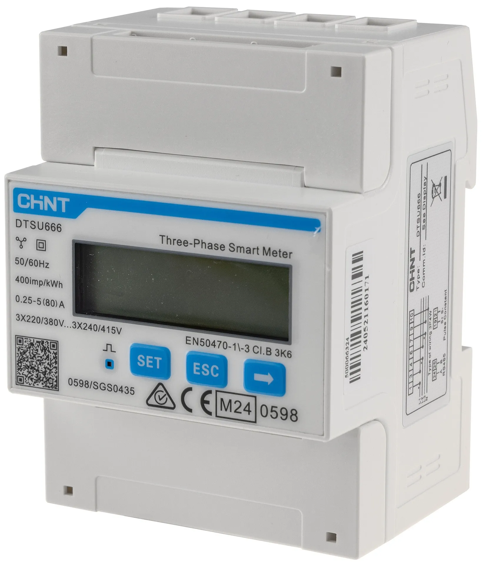 Drehstromzähler / Smartmeter DTSU666 MID geeicht 3-phasig 80A, 230/400V, 4TE Drehstromzähler / Smartmeter DTSU666 MID geeicht 3-phasig 80A, 230/400V, 4TE