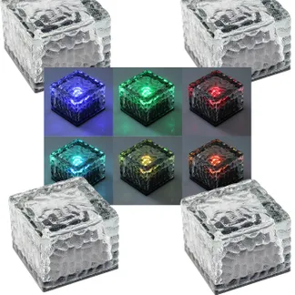 Solar Dekosteine IP65, 4er Set mit Dämmerungssensor, RGB Solar Dekosteine IP65, 4er Set mit Dämmerungssensor, RGB