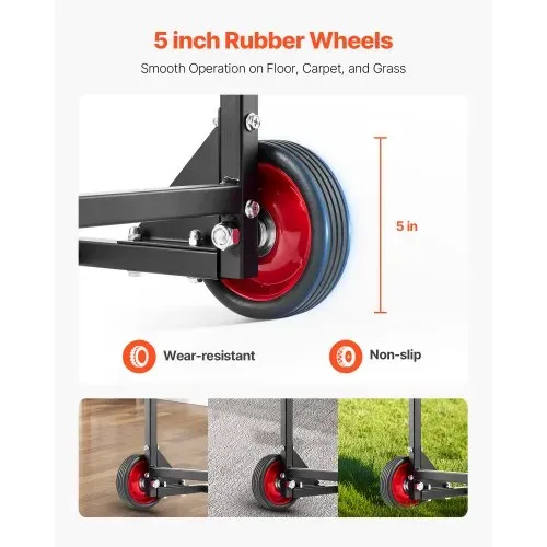 VEVOR Stuhlkarre, Klappbarer Stuhlständer, 45 kg Tragkraft, robuster Stuhlwagen zum Aufhängen von 10 Stühlen, Stuhlaufbewahrungswagen aus Metall mit Gummirädern, Stuhlhalter zum Schieben, Mattschwarz – Bild 3