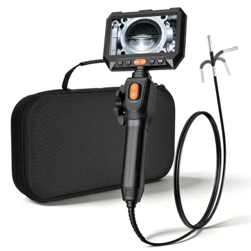 VEVOR Drehbare Endoskopkamera mit Licht, Inspektionskamera mit Zwei-Wege beweglichem Kopf, IP67 Wasserdichte Rohrkamera mit 5 Zoll Display 1,5 m Kabel 5000mAh Akku, 3,9 mm Boreskopkamera für Auto Haus VEVOR Drehbare Endoskopkamera mit Licht, Inspektionskamera mit Zwei-Wege beweglichem Kopf, IP67 Wasserdichte Rohrkamera mit 5 Zoll Display 1,5 m Kabel 5000mAh Akku, 3,9 mm Boreskopkamera für Auto Haus