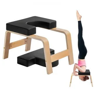 VEVOR Yoga Kopfstandbank Inversionsstuhl 136 kg Tragkraft für das Familien-Fitnessstudio, Kopfstandtrainer mit Holzrahmen und PU Polster, Stand-Yoga-Hocker für Kraft- und Gleichgewichtstraining VEVOR Yoga Kopfstandbank Inversionsstuhl 136 kg Tragkraft für das Familien-Fitnessstudio, Kopfstandtrainer mit Holzrahmen und PU Polster, Stand-Yoga-Hocker für Kraft- und Gleichgewichtstraining