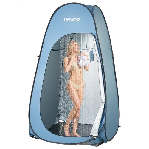 VEVOR Pop Up Duschzelt (1219 x 1219 x 2134 mm) Wasserfestes Toilettenzelt mit, Umkleidezelt inkl. Heringen & Seilen & Tragetasche & Aufhängetasche, aus 190T Polyester für Camping Strand Angeln Blau VEVOR Pop Up Duschzelt (1219 x 1219 x 2134 mm) Wasserfestes Toilettenzelt mit, Umkleidezelt inkl. Heringen & Seilen & Tragetasche & Aufhängetasche, aus 190T Polyester für Camping Strand Angeln Blau