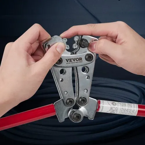 VEVOR Crimpzange Kabelschuhzange 6-50 mm², Batteriekabel-Crimpzange Batterieklemmen-Crimper, Crimpwerkzeug mit 6 Größen & 48 Kupferringverbinder, Kupferringklemmen-Crimpzange Kabelschneider – Bild 7