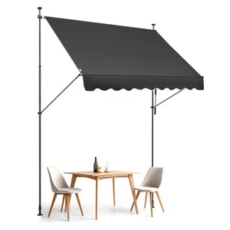 VEVOR Klemmmarkise 250 x 120 cm, Balkonmarkise mit Handkurbel, Sonnenmarkise, Terrassenüberdachung Sunsetter Deck, Höhenverstellbar von 218 bis 309 cm, Markise für Terrasse/Balkon/Garten, Schwarz VEVOR Klemmmarkise 250 x 120 cm, Balkonmarkise mit Handkurbel, Sonnenmarkise, Terrassenüberdachung Sunsetter Deck, Höhenverstellbar von 218 bis 309 cm, Markise für Terrasse/Balkon/Garten, Schwarz