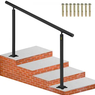VEVOR Treppengeländer ohne Querstreben 152,8x91cm Handlauf Max. Höhe für Stufen Geländer aus Aluminium 70kg Tragfähigkeit Schwarz Ideal für Treppe mit 0-5 Stufen Veranden Gärten Hotels Garagen VEVOR Treppengeländer ohne Querstreben 152,8x91cm Handlauf Max. Höhe für Stufen Geländer aus Aluminium 70kg Tragfähigkeit Schwarz Ideal für Treppe mit 0-5 Stufen Veranden Gärten Hotels Garagen
