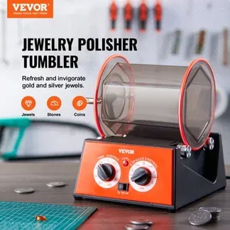 VEVOR Poliertrommel Schmuck-Poliermaschine 5 kg, Rotary Tumbler Oberflächenpolierer 60 W, Schmuck Polieren Dreh-Tumbler Einstellbare Zeit & Drehzahl Polierer Kugelmühle, für Gold, Silber usw. VEVOR Poliertrommel Schmuck-Poliermaschine 5 kg, Rotary Tumbler Oberflächenpolierer 60 W, Schmuck Polieren Dreh-Tumbler Einstellbare Zeit & Drehzahl Polierer Kugelmühle, für Gold, Silber usw.