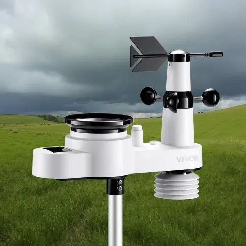VEVOR 5-in-1-WLAN-Wetterstation, 7,5-Zoll-VA-Display, solarbetriebener Außensensor, Wettercenter zur Wettervorhersage, Windgeschwindigkeit, Windrichtung, Temperatur, Luftfeuchtigkeit, Niederschlag – Bild 7