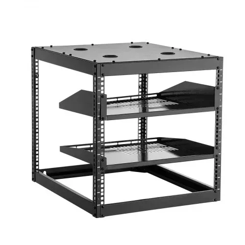 VEVOR 10U Open Frame Netzwerk-Rack, 585 mm Tiefe, Wandmontage oder als Stand-Server-Rack, 4-Pfosten-Konstruktion, mit belüfteten Regalen & Montagezubehör, für all Netzwerk-IT-Geräte &AV-Ausrüstung – Bild 10