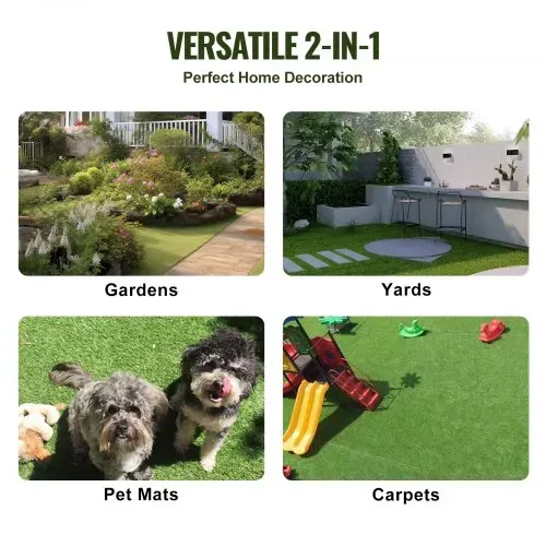 VEVOR Kunstrasenfliesen-Set für ineinandergreifende Rasenfläche 18er-Set 31x31cm Kunstrasen selbstentleerende Matte Bodenbelag Dekor-Pad perfekt für Mehrzweck-Hundematten im Innen- und Außenbereich – Bild 5