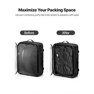 VEVOR Vakuum-Reiserucksack, 65 L, erweiterbarer Vakuum-Kompressions-Reiserucksack mit Pumpe, mit TSA-zugelassenem Schloss, USB-Ladeanschluss, wasserabweisendes Handgepäck, für Business, Grau VEVOR Vakuum-Reiserucksack, 65 L, erweiterbarer Vakuum-Kompressions-Reiserucksack mit Pumpe, mit TSA-zugelassenem Schloss, USB-Ladeanschluss, wasserabweisendes Handgepäck, für Business, Grau