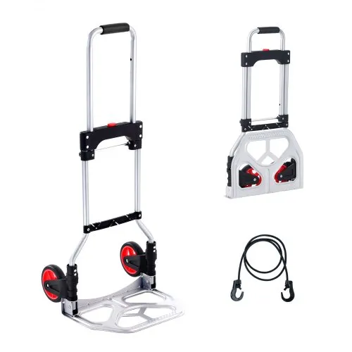 VEVOR Sackkarre Klappbar 80kg Transportkarre aus Aluminiumlegierung und Kunststoff Stapelkarre mit verstellbarem Griff 715-930mm Faltbarer Trolley inkl. Bindeseil kompakte Größe zum Verstauen VEVOR Sackkarre Klappbar 80kg Transportkarre aus Aluminiumlegierung und Kunststoff Stapelkarre mit verstellbarem Griff 715-930mm Faltbarer Trolley inkl. Bindeseil kompakte Größe zum Verstauen