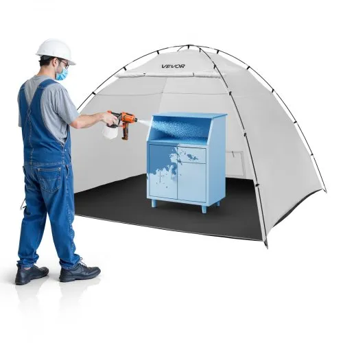 VEVOR tragbares Lackierkabinenzelt (295x292x202 cm Arbeitsbereich) Sprühfarbenzelt für Sprühmalerei, wasserfeste Farbkabine mit integriertem Boden & aufrollbarer Tür für Schränke Stühle Tische VEVOR tragbares Lackierkabinenzelt (295x292x202 cm Arbeitsbereich) Sprühfarbenzelt für Sprühmalerei, wasserfeste Farbkabine mit integriertem Boden & aufrollbarer Tür für Schränke Stühle Tische