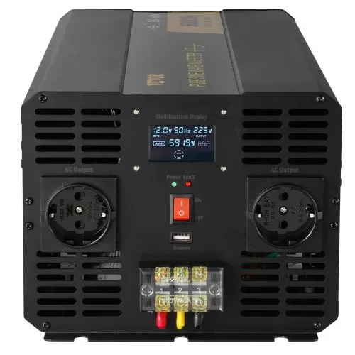 VEVOR Wechselrichter mit reiner Sinuswelle, 5000 Watt, Spannungswandler, DC 12 V auf AC 230 V Auto-Wechselrichter mit LCD-Display, USB-Anschluss und Fernbedienung, Spannungswandler für Auto, Wohnmobil, LKW, Solaranlage, Reisen, Camping – Bild 10