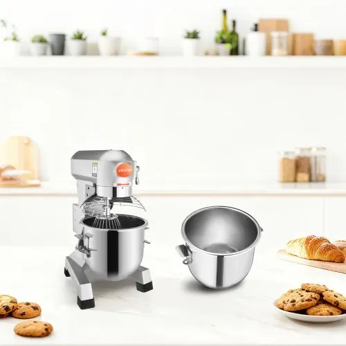 VEVOR Kommerzieller Knetmaschine 30L für Backbedürfnisse Pizzateig Brotteig usw. Kochmaschine Handelsüblicher 3-Gang-Standmixer aus Hochleistungsstahl Brandneuer – Bild 7