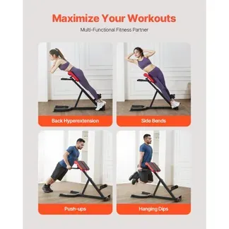 VEVOR römischer Stuhl Hyperextensionsbank 136 kg belastbare verstellbare Extensionsmaschine, Multifunktions-Trainingsgerät für Bauchmuskeltraining, Fitness-Hantelbank für das Heim-Fitnessstudio VEVOR römischer Stuhl Hyperextensionsbank 136 kg belastbare verstellbare Extensionsmaschine, Multifunktions-Trainingsgerät für Bauchmuskeltraining, Fitness-Hantelbank für das Heim-Fitnessstudio