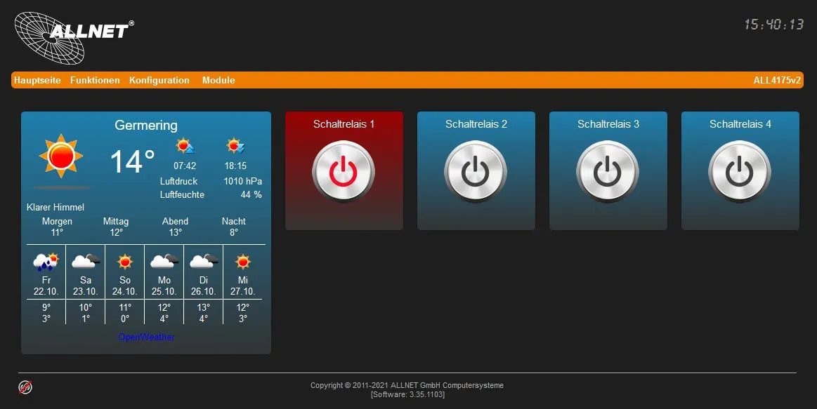 ALLNET MSR IO Zentrale ALL4175v2 / Netzwerk Schaltgerät 4fach Relais 230VAC/10A – Bild 5