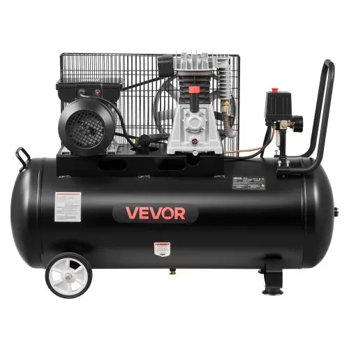 VEVOR 3KW Druckluftkompressor, Riemenantrieber Kompressor mit 100L Lufttank, Flüsterkompressor mit 226L/min bei 6,2 bar & Max. 10 bar, Luftkompressor Tragbar mit Rädern Griff für Werkstatt Heimwerker – Bild 8