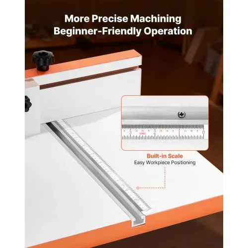 VEVOR Tisch für Säulenbohrmaschine, Bohrtisch 600 x 298 mm, mit verstellbarem Anschlag & Anschlagblock, T-Nuten, MDF-Tischplatte, Skala, Unterstützung für mehrere Klemmen & Schraubstöcke – Bild 3