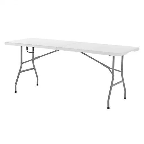 VEVOR Klapptisch Buffettisch tragbarer Allzwecktisch 180 cm, rechteckiger Kunststofftisch (für 4-6 Personen) mit integriertem Griff, Gartentisch Campingtisch für Partys Picknick Camping, weiß – Bild 8