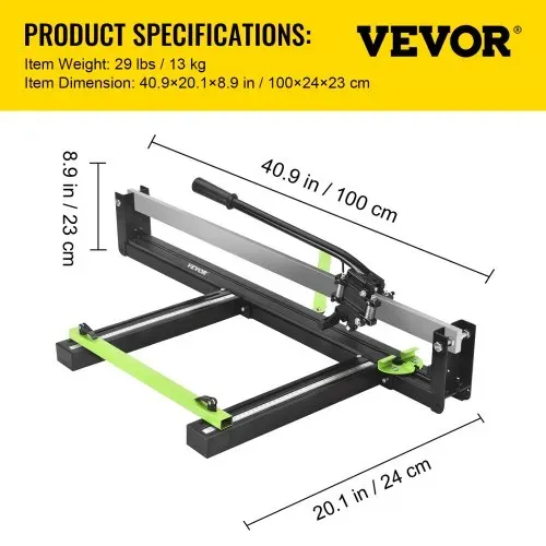 VEVOR 800mm Blau Manueller Fliesenschneider mit präziser Laserpositionierung und rutschfester Gummioberfläche Einzelschiene und Halterung Geeignet für Bodenfliesen aus Porzellan und Keramik – Bild 6