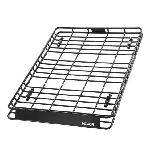 VEVOR Dachträgerkorb 1630 x 1270 x 105 mm mit zwei 90 x 100 cm Gepäcknetzen, Geeignet für Gepäck Sport- und Campingausrüstung, mit 4 U-Bügeln und Abgeschrägter Frontplatte, Legierter Stahl, Schwarz – Bild 9