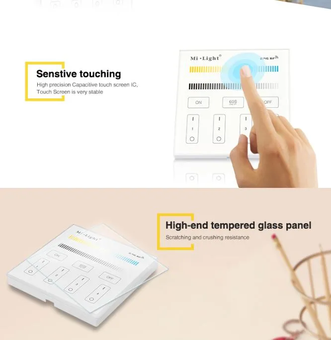 MiBoxer T2 LED Fernbedienung Smart Panel dual white (CCT) 4-Zonen – Bild 7