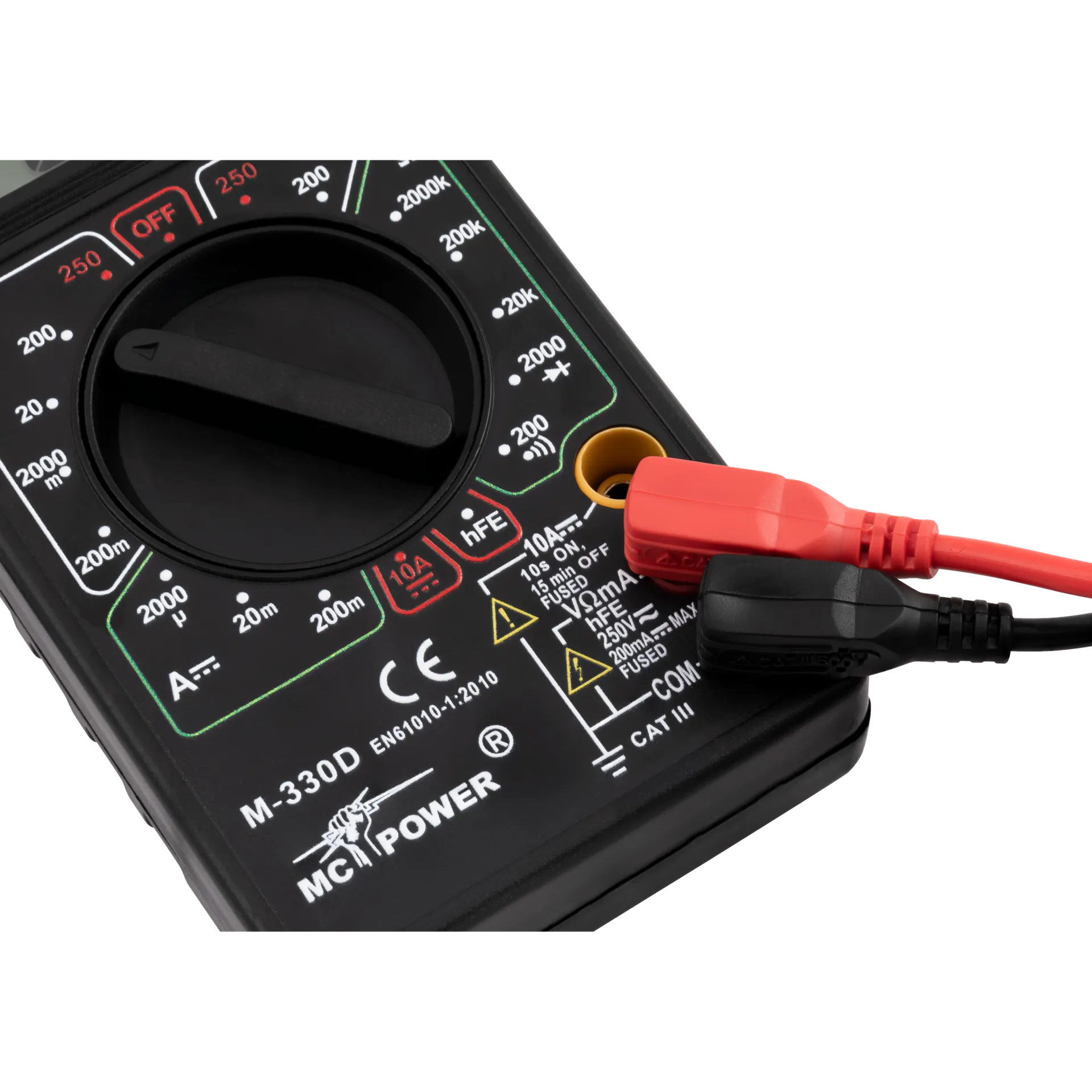 Digitalmultimeter McPower ''M-330D'' schwarz, 3½-stellig, akustischer Durchgangsprüfer – Bild 3