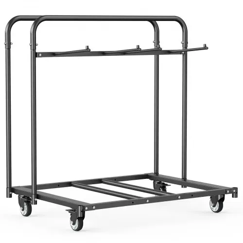 VEVOR Stuhlkarre, Klappstuhlwagen, 180 kg, für 5 Tische + 14 Stühle, Stuhlaufbewahrungswagen mit Stuhlhalter mit Lenkrollen & Feststellrädern, für Partyveranstaltungen, Hotels, Mattschwarz – Bild 9