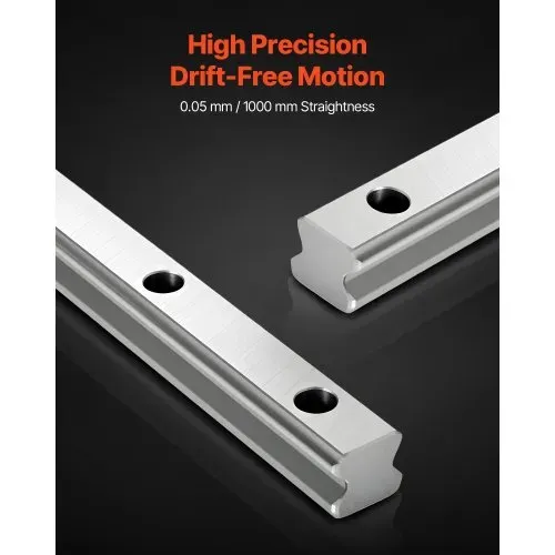 VEVOR Linearführungen HGR20, 2er-Pack 1000 mm Linearschienen & 4 Stk. Gleitblöcke, rostfrei & hochpräzise, Gleitschienen für Heimwerker, CNC-Fräsen, Drehmaschinen, Fräsmaschinen, 3D-Drucker – Bild 4