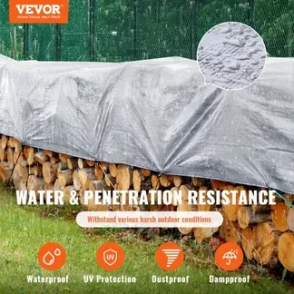 VEVOR Abdeckplane PE Gewebeplane 609,6 x 914,4 cm Schutzplane 10 Mil Holzplane 12 x 12-Gewebe Gartenplane Wasserdicht UV-beständig zum Abdecken von Wohnmobils Autos Motorrads Gartenmöbel Braun Silber VEVOR Abdeckplane PE Gewebeplane 609,6 x 914,4 cm Schutzplane 10 Mil Holzplane 12 x 12-Gewebe Gartenplane Wasserdicht UV-beständig zum Abdecken von Wohnmobils Autos Motorrads Gartenmöbel Braun Silber