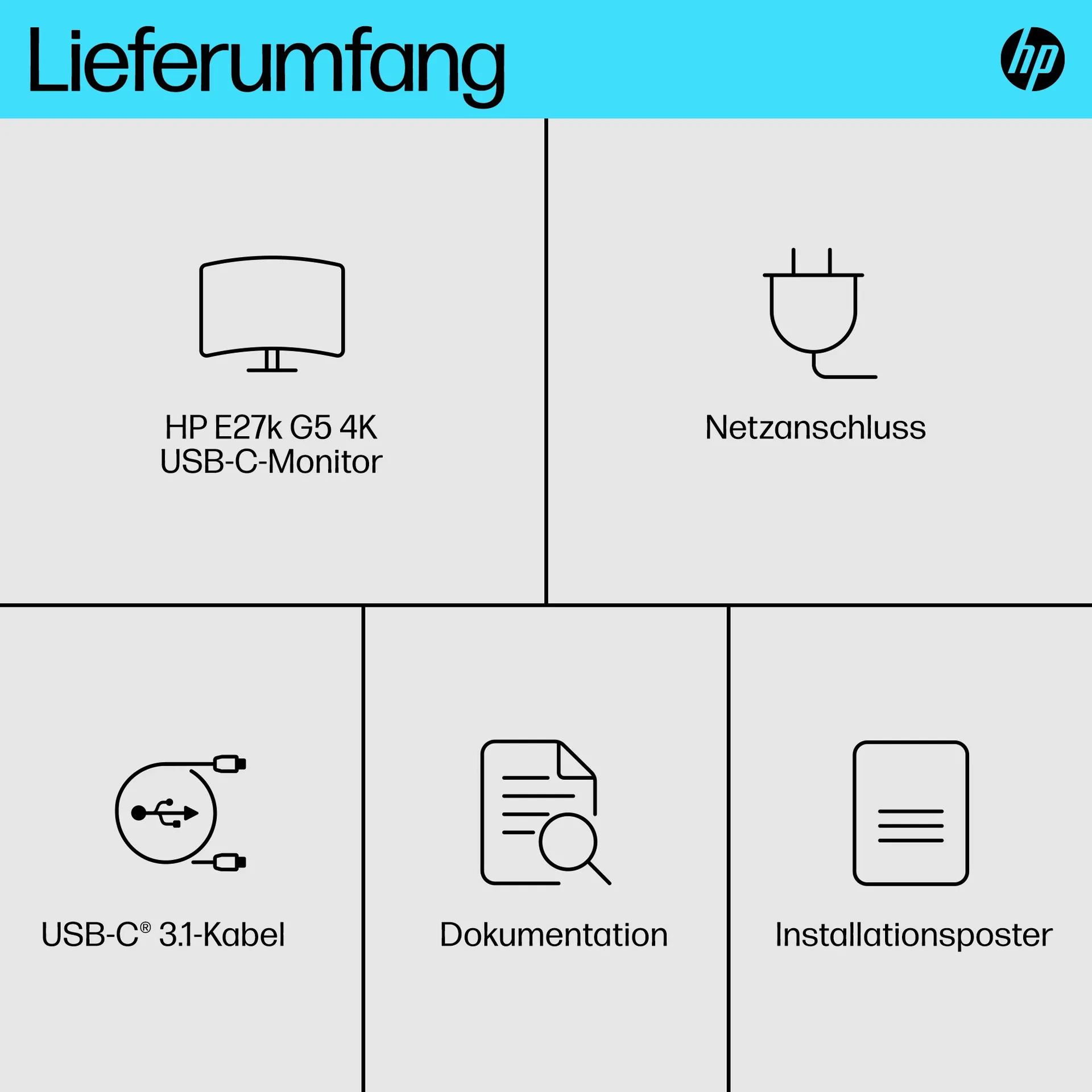 HP E-Series E27k G5 4K USB-C-Monitor – Bild 5