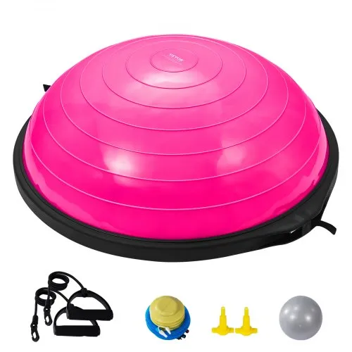 VEVOR Halb-Gymnastikball-Trainer, 66 cm Balance-Ball-Trainer, 680 kg Tragkraft Stabilitätsball, Yoga-Ball mit Widerstandsbändern & Fußpumpe, Yogaball Kraft-Fitnessball im Heim-Fitnessstudio, Rosa VEVOR Halb-Gymnastikball-Trainer, 66 cm Balance-Ball-Trainer, 680 kg Tragkraft Stabilitätsball, Yoga-Ball mit Widerstandsbändern & Fußpumpe, Yogaball Kraft-Fitnessball im Heim-Fitnessstudio, Rosa