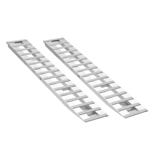 VEVOR Auffahrrampen Anhängerrampen 2 Stk. 240 x 38 cm Laderampen aus Aluminiumlegierung, 2721,6 kg Gesamtkapazität, für Karren Ackerschlepper Geländefahrzeuge Rasenmäher Motorräder Silber – Bild 8