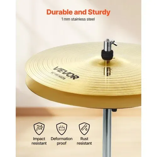 VEVOR Beckenset 355mm HiHat 400/455mm Crash 505mm Ride 254mm Splash 400mm China (10 14 16 18 20 Inches) – Bild 4