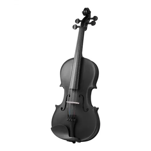 VEVOR Violine 4/4, 584,2 mm Armlänge, Geigenset mit Hartschalenkoffer, Kolophonium, Bogen, Schulterstütze, Steg, Stimmgerät & zusätzlichen Saiten, Massivholzinstrumente (schwarz) – Bild 8