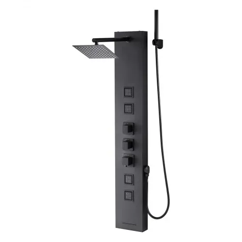 VEVOR Duschpaneel-Turmsystem (4 in 1) mit Regenwasserfall-Duschkopf, (124 cm) Duschsäule aus gebürstetem Edelstahl, Regenmassagesystem zur Wandmontage, mit Handbrause & 4 kleiner Massagedüsen – Bild 8