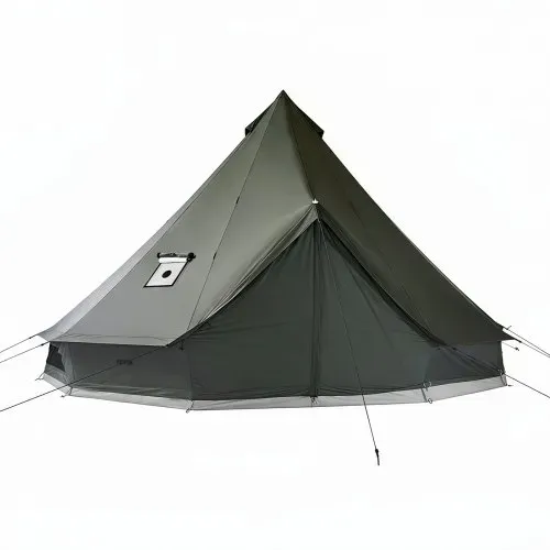 VEVOR Canvas-Glockenzelt, 5 m Jurte, 4 Jahreszeiten, mit Ofenrohrdurchführung, bis zu 7 Personen, mit Abnehmbarem Boden (Reißverschluss), ideal für Familien-Camping & Outdoor-Aktivitäten, Grün – Bild 10