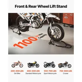 VEVOR Motorrad Ständerlift Montageständer vorne hinten, 50 kg belastbarer Vorderrad-Doppelgabelständer, Hinterrad-U+L-Gabel-Schwingarm-Spulenständer, Motorradheber für die meisten Motorräder VEVOR Motorrad Ständerlift Montageständer vorne hinten, 50 kg belastbarer Vorderrad-Doppelgabelständer, Hinterrad-U+L-Gabel-Schwingarm-Spulenständer, Motorradheber für die meisten Motorräder