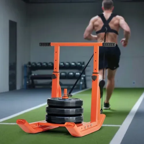 VEVOR Gewichtsschlitten Kraftschlitten Krafttrainingsschlitten mit verstellbarem Griff zur Verbesserung der Geschwindigkeit bei sportlichen Übunge, kompatibel mit 25/51 mm Gewichtsscheiben – Bild 7