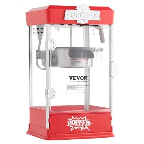 VEVOR Popcornmaschine Popcorn Maker 480 W Popcornautomat Popcorngerät 4 oz Kessel ergibt 1,5 Gal pro Ladung, Tisch-Popcornmaschine inkl. 3 Schaufeln, Popcornmaschine mit Kino-Stil Rot Café – Bild 10