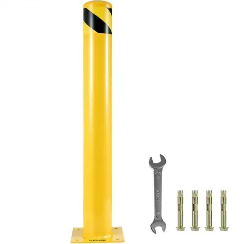 VEVOR Sicherheitspoller Stahlpollerpfosten 106,68 cm H 11,43 cm D Gelbe Schilder Rohrstahlbarriere – Bild 8
