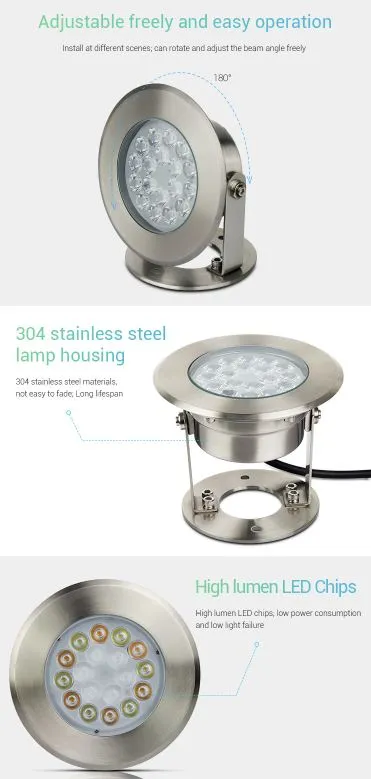 MiBoxer UW03 LED LoRa (433MHZ) Poolleuchte 9W RGB-WW (RGB-CCT) – Bild 9