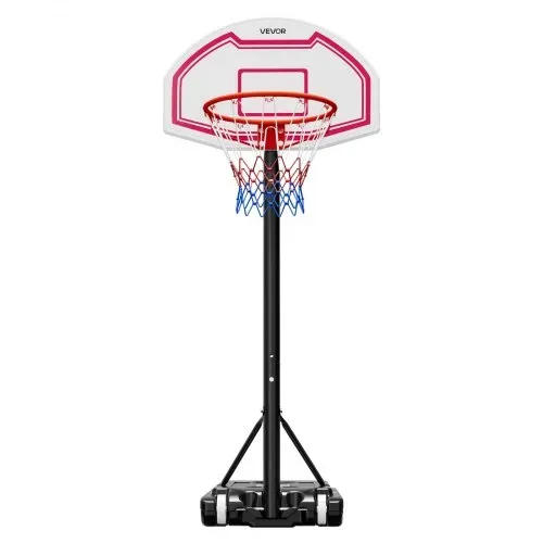 VEVOR tragbarer Basketballständer, 1,6 bis 2,1 m höhenverstellbarer Basketballkorb, verstellbare Basketballanlage mit Nylonnetz & Rollen, tragbares Backboard-Set für Terrassen Poolrand – Bild 10