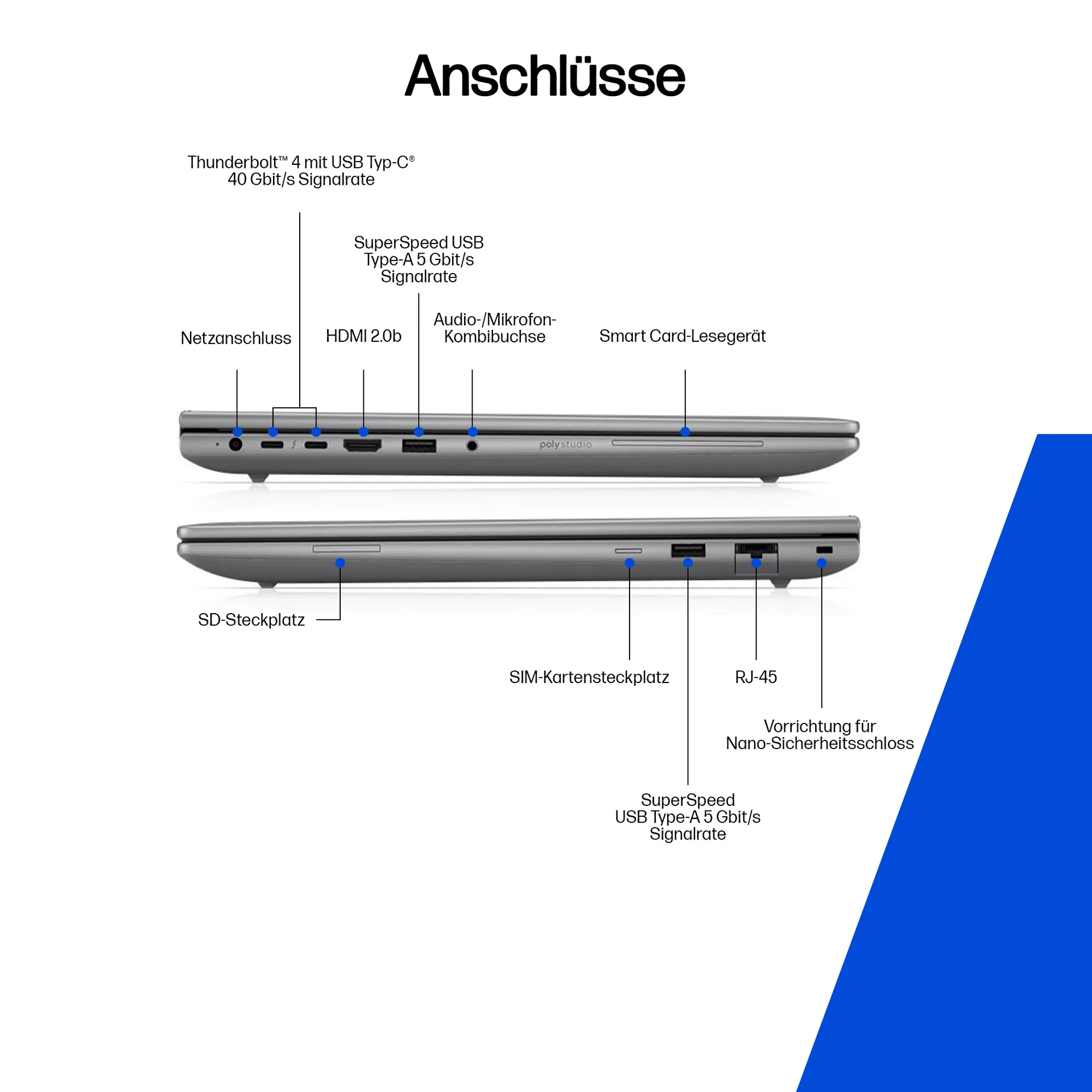 HP Zbook X G1i Intel Core Ultra 9 285H Mobiler Arbeitsplatz 40,6 cm (16") WUXGA 32 GB DDR5-SDRAM 1 TB SSD NVIDIA RTX PRO 2000 Blackwell Wi-Fi 6E (802.11ax) Windows 11 Pro AI Workstation, AI PC Silber – Bild 4
